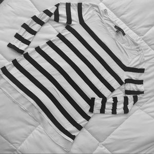 3/4 sleeved embellished striped top